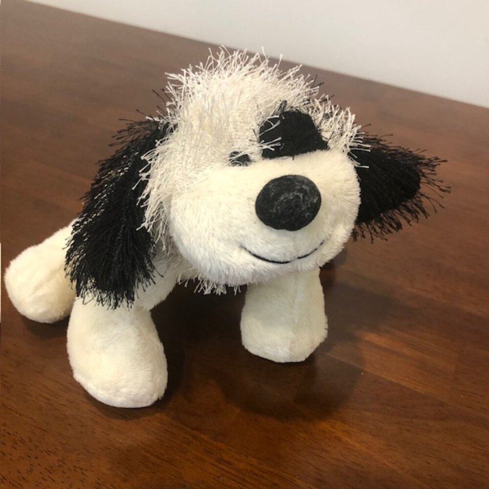 Ganz Cheeky Black White Plush Stuffed Dog.